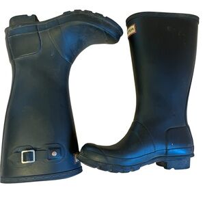 Hunter Kids Boots Black Waterproof Rain Boot Youth Size 4G/3B